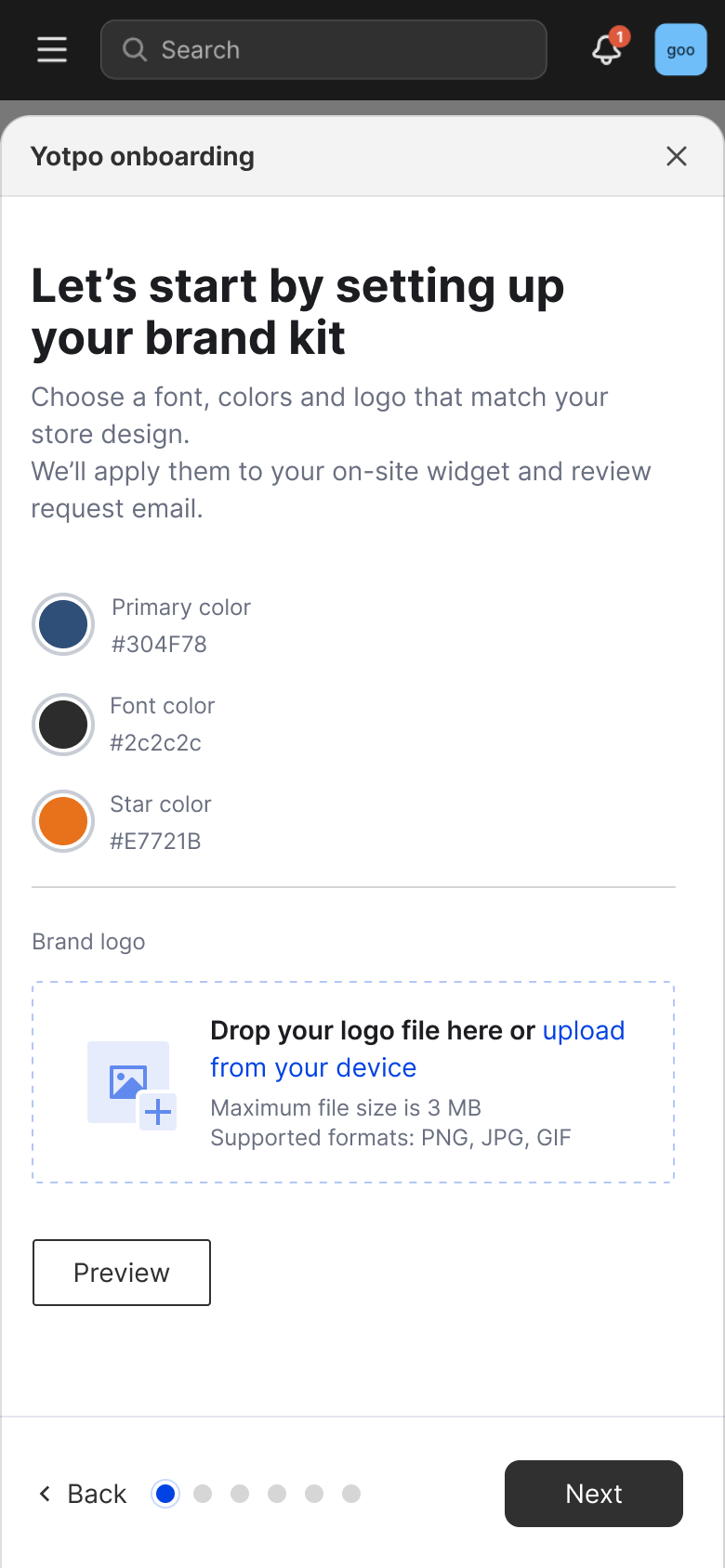 Mobile: set up your brand kit