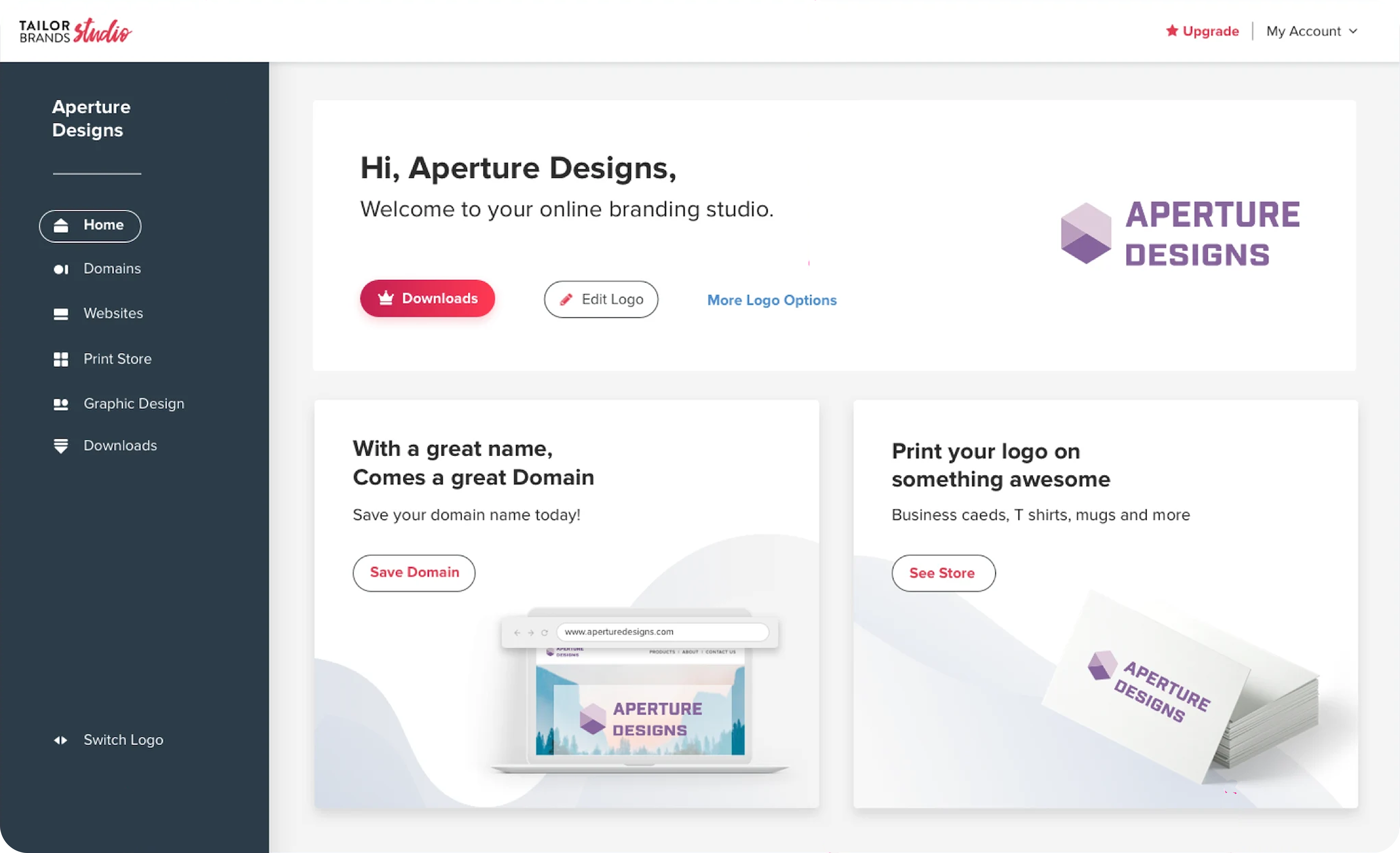 New studio home page design